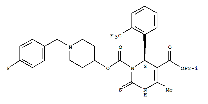 3,6-DIHYDRO-4-METHYL-2-THIOXO-6-(2-TRIFLUOROMETHYLPHENYL)-1,5(2H)-PYRIMIDINEDICARBOXYLIC ACID 1-(1-((4-FLUOROPHENYL)METHYL)-PIPERIDIN-4-YL)-5-(1-METHYLETHYL) ESTER