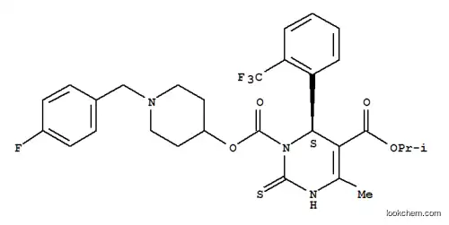 Molecular Structure of 142930-38-9 (3,6-dihydro-4-methyl-2-thioxo-6-(2-trifluoromethylphenyl)-1,5(2H)-pyrimidinedicarboxylic acid, 1-(1-((4-fluorophenyl)methyl)-4-piperidinyl) 5-(1-methylethyl) ester)