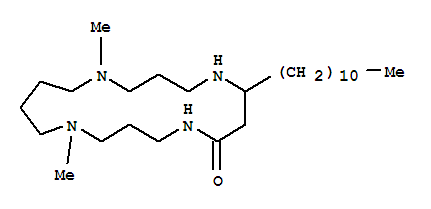 Molecular Structure of 143051-87-0 (1,5,9,13-Tetraazacycloheptadecan-6-one,1,13-dimethyl-8-undecyl- (9CI))