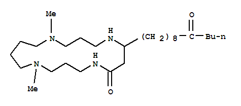 Molecular Structure of 143051-90-5 (1,5,9,13-Tetraazacycloheptadecan-6-one,1,13-dimethyl-8-(9-oxotridecyl)- (9CI))
