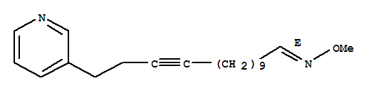 Molecular Structure of 143052-05-5 (11-Tetradecynal,14-(3-pyridinyl)-, O-methyloxime, (1E)-)