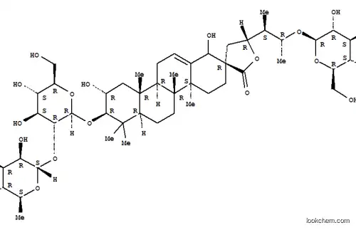 Spiro[chrysene-2(1H),3'(2'H)-furan]-2'-one,8-[[2-O-(6-deoxy-a-L-mannopyranosyl)-b-D-glucopyranosyl]oxy]-5'-[(1S,2R)-2-(b-D-glucopyranosyloxy)-1-methylpropyl]-3,4,4a,4',4b,5,5',6,6a,7,8,9,10,10a,10b,11-hexadecahydro-1,9-dihydroxy-4a,4b,7,7,10a-pentamethyl-,(2R,4aS,4bR,5'R,6aR,8R,9R,10aR,10bR)- (9CI)