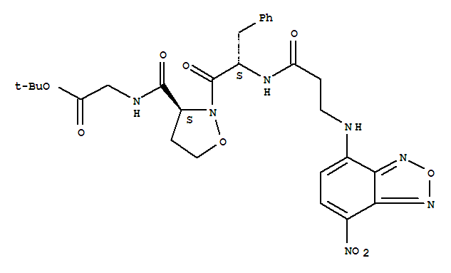 Glycine,N-(7-nitro-2,1,3-benzoxadiazol-4-yl)-b-alanyl-L-phenylalanyl-L-3-isoxazolidinecarbonyl-,1,1-dimethylethyl ester (9CI)