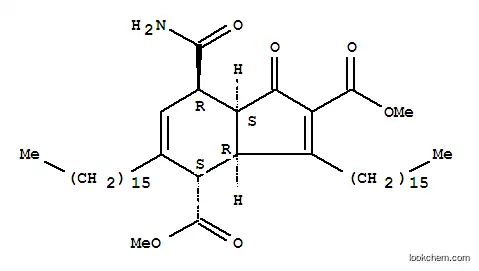 Molecular Structure of 143430-10-8 (1H-Indene-2,4-dicarboxylicacid, 7-(aminocarbonyl)-3,5-dihexadecyl-3a,4,7,7a-tetrahydro-1-oxo-, dimethylester, (3aR,4S,7R,7aS)- (9CI))