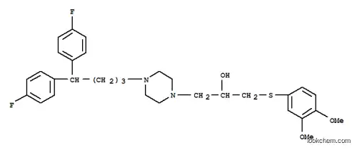 Molecular Structure of 143760-14-9 (1-{4-[4,4-bis(4-fluorophenyl)butyl]piperazin-1-yl}-3-[(3,4-dimethoxyphenyl)sulfanyl]propan-2-ol)