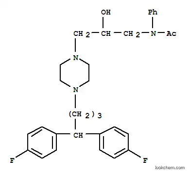 Molecular Structure of 143780-44-3 (N-(3-{4-[4,4-bis(4-fluorophenyl)butyl]piperazin-1-yl}-2-hydroxypropyl)-N-phenylacetamide)