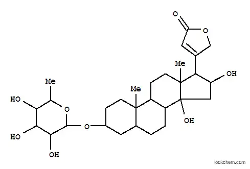 Molecular Structure of 14407-19-3 (3-[(6-deoxyhexopyranosyl)oxy]-14,16-dihydroxycard-20(22)-enolide)