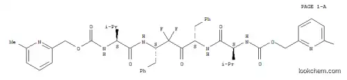 Molecular Structure of 144163-15-5 ((6-methylpyridin-2-yl)methyl [(5S,8S,11S,14S)-8,11-dibenzyl-10,10-difluoro-15-methyl-1-(6-methylpyridin-2-yl)-3,6,9,13-tetraoxo-5-(propan-2-yl)-2-oxa-4,7,12-triazahexadecan-14-yl]carbamate (non-preferred name))