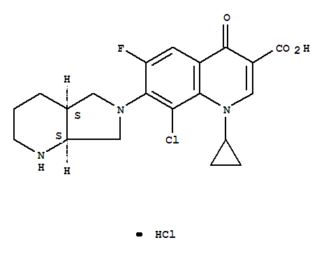 3-Quinolinecarboxylicacid,8-chloro-1-cyclopropyl-6-fluoro-1,4-dihydro-7-[(4aS,7aS)-octahydro-6H-pyrrolo[3,4-b]pyridin-6-yl]-4-oxo-,monohydrochloride (9CI)