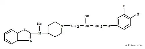 Molecular Structure of 144574-26-5 (1-Piperidineethanol,4-(2-benzothiazolylmethylamino)-a-[(3,4-difluorophenoxy)methyl]-)