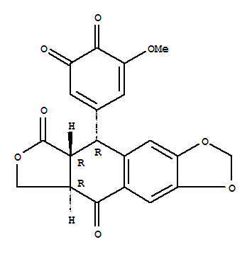 Molecular Structure of 144604-17-1 (Furo[3',4':6,7]naphtho[2,3-d]-1,3-dioxole-6,9-dione,5,5a,8,8a-tetrahydro-5-(5-methoxy-3,4-dioxo-1,5-cyclohexadien-1-yl)-, [5R-(5a,5ab,8aa)]- (9CI))
