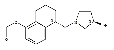 Molecular Structure of 144619-68-1 (Pyrrolidine,3-phenyl-1-[[(6S)-6,7,8,9-tetrahydronaphtho[1,2-d]-1,3-dioxol-6-yl]methyl]-,(3S)-)
