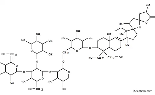 Molecular Structure of 144863-06-9 (Lanost-8-en-26-oicacid, 3-[(O-6-deoxy-a-L-mannopyranosyl-(1&reg;2)-O-[b-D-glucopyranosyl-(1&reg;3)]-O-b-D-glucopyranosyl-(1&reg;2)-O-a-L-arabinopyranosyl-(1&reg;6)-b-D-glucopyranosyl)oxy]-17,23-epoxy-23,28,29-trihydroxy-,g-lactone, (3b,23S,25R)- (9CI))