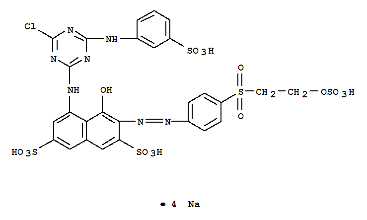 2,7-Naphthalenedisulfonicacid,5-[[4-chloro-6-[(3-sulfophenyl)amino]-1,3,5-triazin-2-yl]amino]-4-hydroxy-3-[2-[4-[[2-(sulfooxy)ethyl]sulfonyl]phenyl]diazenyl]-,sodium salt (1:4)(145017-98-7)