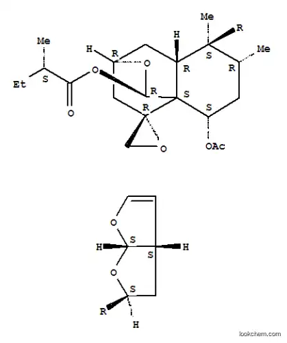 Molecular Structure of 145040-49-9 (Butanoic acid,2-methyl-,(1R,2'R,3R,4aR,5S,6R,8S,8aS)-8-(acetyloxy)hexahydro-5,6-dimethyl-5-[(2S,3aS,6aS)-2,3,3a,6a-tetrahydrofuro[2,3-b]furan-2-yl]spiro[3H-3,8a-ethano-1H-2-benzopyran-9,2'-oxiran]-1-ylester, (2S)-)
