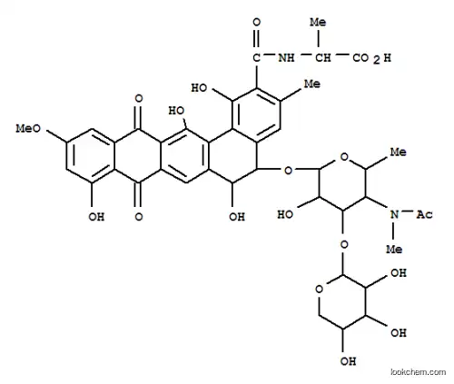 2-({[(5S,6S)-5-({5-[acetyl(methyl)amino]-3-hydroxy-6-methyl-4-[(3,4,5-trihydroxytetrahydro-2H-pyran-2-yl)oxy]tetrahydro-2H-pyran-2-yl}oxy)-1,6,9,14-tetrahydroxy-11-methoxy-3-methyl-8,13-dioxo-5,6,8,13-tetrahydrobenzo[a]tetracen-2-yl]carbonyl}amino)propano