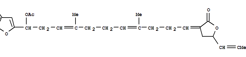 Molecular Structure of 145398-70-5 (2(3H)-Furanone,3-[11-(acetyloxy)-11-(2,5-dihydro-5-oxo-3-furanyl)-4,8-dimethyl-4,8-undecadienylidene]dihydro-5-(2-methyl-1-propenyl)-(9CI))