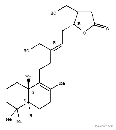 Molecular Structure of 145514-36-9 (2(5H)-Furanone,4-(hydroxymethyl)-5-[(2Z)-3-(hydroxymethyl)-5-[(4aS,8aS)-3,4,4a,5,6,7,8,8a-octahydro-2,5,5,8a-tetramethyl-1-naphthalenyl]-2-penten-1-yl]-,(5R)-)