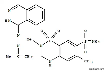 Molecular Structure of 1457-16-5 (2H-1,2,4-Benzothiadiazine-7-sulfonamide,3,4-dihydro-2-methyl-3-[2-[2-(1-phthalazinyl)hydrazinylidene]propyl]-6-(trifluoromethyl)-,1,1-dioxide)