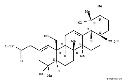 Molecular Structure of 145701-14-0 (Ursa-1,12-dien-28-oicacid, 19,25-dihydroxy-2-(2-methyl-1-oxopropoxy)- (9CI))