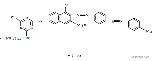 Molecular Structure of 145703-76-0 (Disodium 7-[[4-chloro-6-(dodecylamino)-1,3,5-triazin-2-yl]amino]-4-hydroxy-3-[[4-[(4- sulphophenyl)azo]phenyl]azo-2-naphthalenesulfonate)