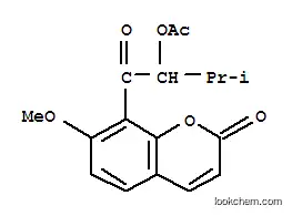 Molecular Structure of 145733-89-7 (2H-1-Benzopyran-2-one,8-[2-(acetyloxy)-3-methyl-1-oxobutyl]-7-methoxy- (9CI))
