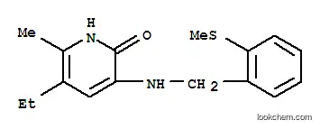 Molecular Structure of 145901-85-5 (5-ethyl-6-methyl-3-{[2-(methylsulfanyl)benzyl]amino}pyridin-2(1H)-one)