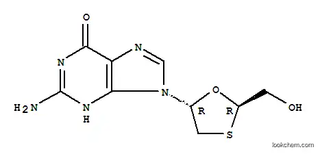 Molecular Structure of 145986-44-3 (2-amino-9-[(2R,5R)-2-(hydroxymethyl)-1,3-oxathiolan-5-yl]-3,9-dihydro-6H-purin-6-one)