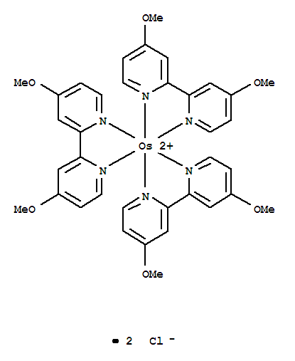 Molecular Structure of 146082-51-1 (Osmium(2+),tris(4,4'-dimethoxy-2,2'-bipyridine-kN1,kN1')-, chloride (1:2))