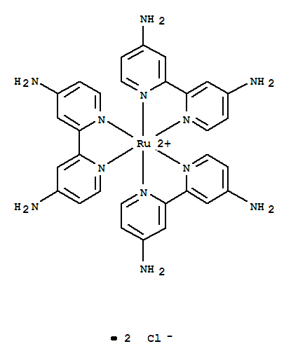 Molecular Structure of 146082-65-7 (Ruthenium(2+),tris([2,2'-bipyridine]-4,4'-diamine-N1,N1')-, dichloride, (OC-6-11)- (9CI))