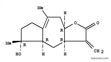 Molecular Structure of 1461-34-3 ((3aR,4aR,5R,9aR)-5-hydroxy-5,8-dimethyl-3-methylidene-3a,4,4a,5,6,7,9,9a-octahydroazuleno[6,5-b]furan-2(3H)-one)