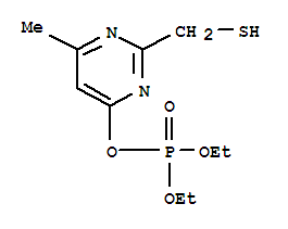 Molecular Structure of 14620-43-0 (Phosphoric acid,diethyl 2-(mercaptomethyl)-6-methyl-4-pyrimidinyl ester)