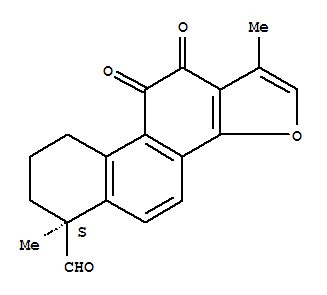 Molecular Structure of 146362-71-2 (Phenanthro[1,2-b]furan-6-carboxaldehyde,6,7,8,9,10,11-hexahydro-1,6-dimethyl-10,11-dioxo-, (6S)-)