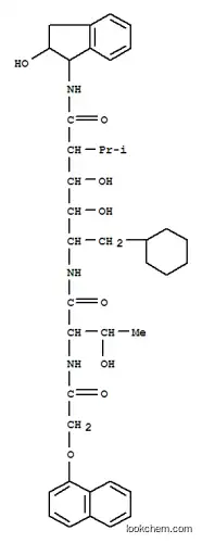 Molecular Structure of 146363-86-2 ((2R,3R,4R)-6-cyclohexyl-3,4-dihydroxy-N-[(2R)-2-hydroxy-2,3-dihydro-1H-inden-1-yl]-5-{[(2S)-3-hydroxy-2-{[(naphthalen-1-yloxy)acetyl]amino}butanoyl]amino}-2-(1-methylethyl)hexanamide (non-preferred name))