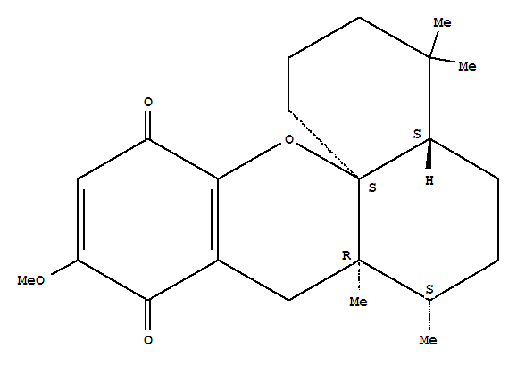 Molecular Structure of 146387-56-6 (Benzo[d]xanthene-9,12-dione,1,2,3,4,4a,5,6,7,7a,8-decahydro-10-methoxy-4,4,7,7a-tetramethyl-,(4aS,7S,7aR,13aS)-)