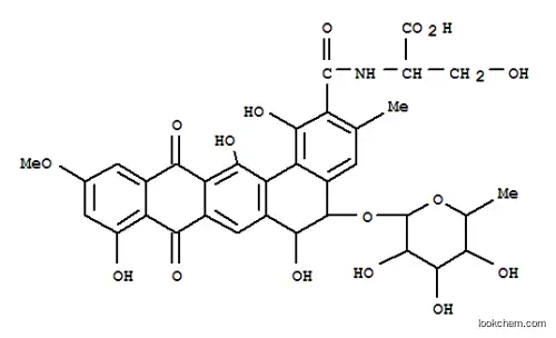 (2R)-3-hydroxy-2-({[(5S,6S)-1,6,9,14-tetrahydroxy-11-methoxy-3-methyl-8,13-dioxo-5-{[(2S,3R,4S,5R,6R)-3,4,5-trihydroxy-6-methyltetrahydro-2H-pyran-2-yl]oxy}-5,6,8,13-tetrahydrobenzo[a]tetracen-2-yl]carbonyl}amino)propanoic acid (non-preferred name)
