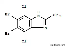 Molecular Structure of 14689-59-9 (5,6-dibromo-4,7-dichloro-2-(trifluoromethyl)-1H-benzimidazole)