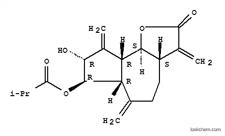 Molecular Structure of 146959-86-6 (Propanoic acid,2-methyl-,(3aS,6aR,7R,8R,9aR,9bS)-dodecahydro-8-hydroxy-3,6,9-tris(methylene)-2-oxoazuleno[4,5-b]furan-7-ylester)