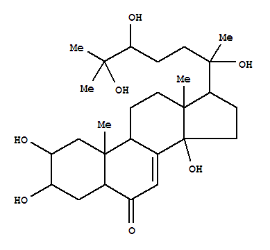 Molecular Structure of 146959-88-8 (Cholest-7-en-6-one,2,3,14,20,24,25-hexahydroxy-, (2b,3b,5b)-)