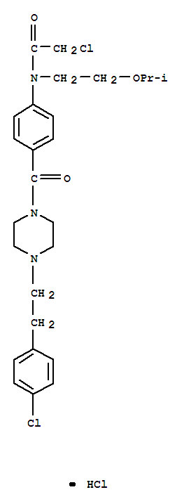 Molecular Structure of 147131-42-8 (Acetamide,2-chloro-N-[4-[[4-[2-(4-chlorophenyl)ethyl]-1-piperazinyl]carbonyl]phenyl]-N-[2-(1-methylethoxy)ethyl]-,hydrochloride (1:1))