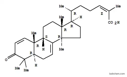 Molecular Structure of 147318-01-2 (Lanosta-1,7,24-trien-26-oicacid, 3-oxo-, (9b,24Z)-(9CI))