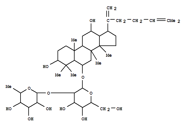 b-D-Glucopyranoside, (3b,6a,12b)-3,12-dihydroxydammara-20,24-dien-6-yl 2-O-(6-deoxy-a-L-mannopyranosyl)-