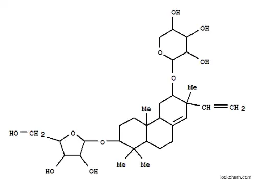 Molecular Structure of 147659-02-7 (a-L-Arabinofuranoside,(2R,4aS,4bR,6S,7R,10aS)-7-ethenyl-1,2,3,4,4a,4b,5,6,7,9,10,10a-dodecahydro-1,1,4a,7-tetramethyl-6-(b-D-xylopyranosyloxy)-2-phenanthrenyl(9CI))