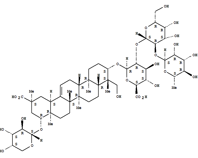 6-[[11-carboxy-4-(hydroxymethyl)-4,6a,6b,8a,11,14b-hexamethyl-9-(4,5,6-trihydroxyoxan-2-yl)oxy-1,2,3,4a,5,6,7,8,9,10,12,12a,14,14a-tetradecahydropicen-3-yl]oxy]-5-[4,5-dihydroxy-6-(hydroxymethyl)-2-(2