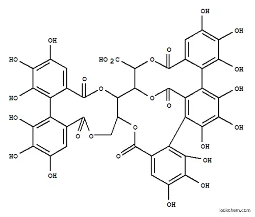D-Gluconic acid, cyclic4,6-[(1S)-4,4',5,5',6,6'-hexahydroxy[1,1'-biphenyl]-2,2'-dicarboxylate] cyclic2®2'':3®2':5®2-[(1R,1''S)-4,4',4'',5,5',5'',6,6',6''-nonahydroxy[1,1':3',1''-terphenyl]-2,2',2''-tricarboxylate](9CI)