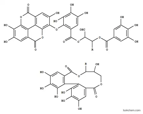 D-Glucose, cyclic4,6-[(1S)-4,4',5,5',6,6'-hexahydroxy[1,1'-biphenyl]-2,2'-dicarboxylate]2-[2-[(5,10-dihydro-2,7,8-trihydroxy-5,10-dioxo[1]benzopyrano[5,4,3-cde][1]benzopyran-3-yl)oxy]-3,4,5-trihydroxybenzoate]3-(3,4,5-trihydroxybenzoate) (9CI)