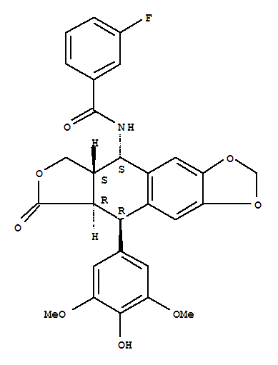 Benzamide,3-fluoro-N-[(5S,5aS,8aR,9R)-5,5a,6,8,8a,9-hexahydro-9-(4-hydroxy-3,5-dimethoxyphenyl)-8-oxofuro[3',4':6,7]naphtho[2,3-d]-1,3-dioxol-5-yl]-