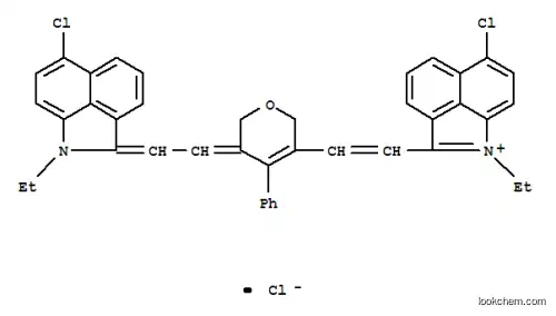 Molecular Structure of 148077-02-5 (Benz[cd]indolium,6-chloro-2-[2-[5-[2-(6-chloro-1-ethylbenz[cd]indol-2(1H)-ylidene)ethylidene]-5,6-dihydro-4-phenyl-2H-pyran-3-yl]ethenyl]-1-ethyl-,chloride (1:1))