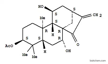 Molecular Structure of 148225-31-4 (Kaur-16-en-15-one,3-(acetyloxy)-7,11-dihydroxy-, (3b,7a,11b)- (9CI))