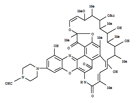 Rifamycin VIII,1',4-didehydro-1-deoxy-5'-(4-formyl-1-piperazinyl)-1,4-dihydro-3'-hydroxy-1-oxo-(9CI)